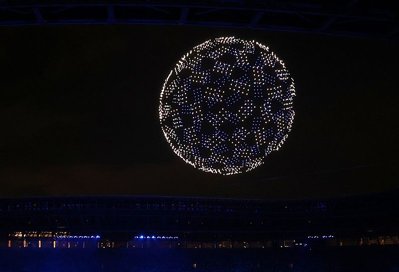 Uno de los momentos más impresionantes de la ceremonia inaugural ha sido cuando cerca de 2.000 drones han formado el logo oficial de Tokyo 2020