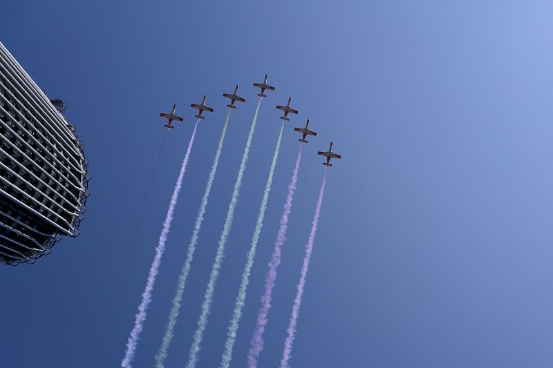 La Patrulla Águila ha participado un año más en el desfile de la Fiesta Nacional.