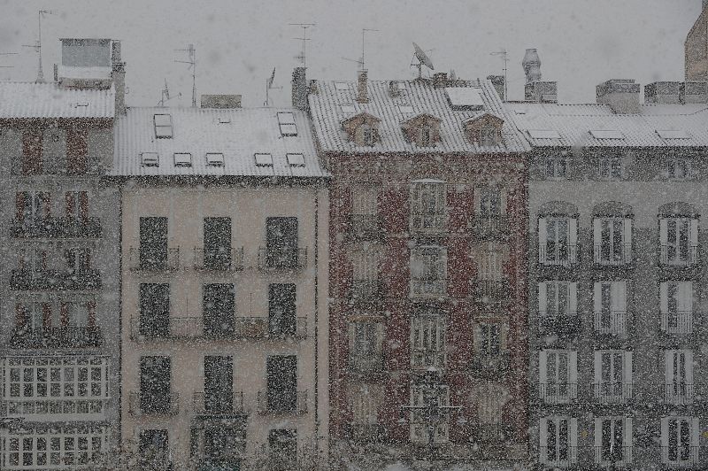Temporal de frío y nieve en Pamplona