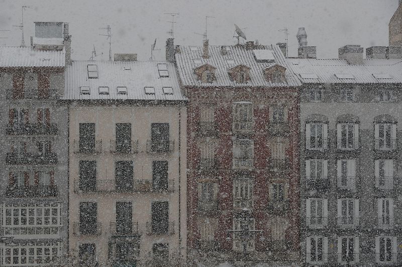 Temporal de frío y nieve en Pamplona