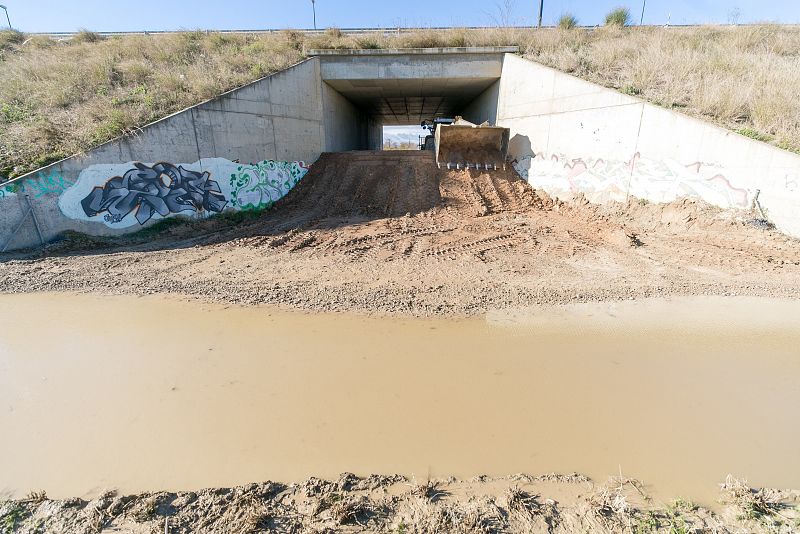 Autovía en Zaragoza inundada