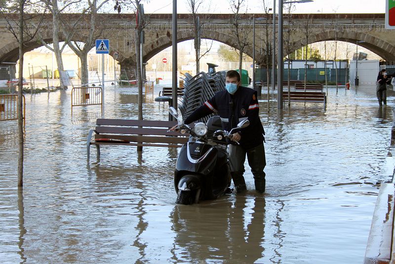 Consecuencias de la subida del río Ebro en Tudela