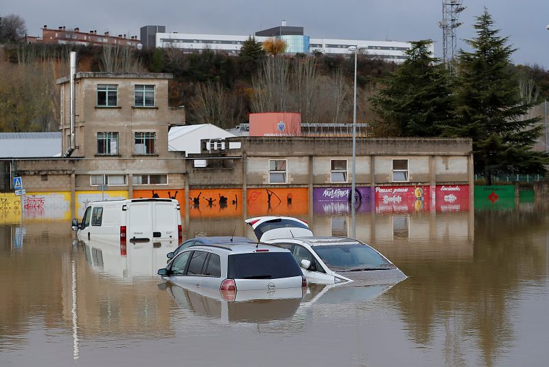 Inundaciones tras el desbordamiento del río Arga