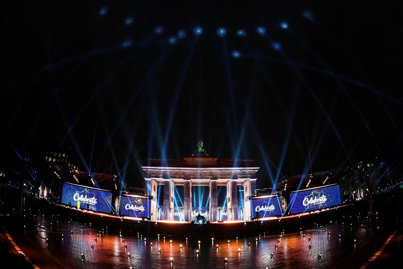 New Year's Eve TV show at Brandenburg Gate in Berlin