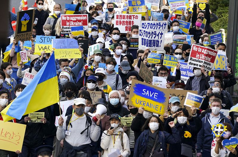 Protest in Tokyo amid Russia's aggression to Ukraine