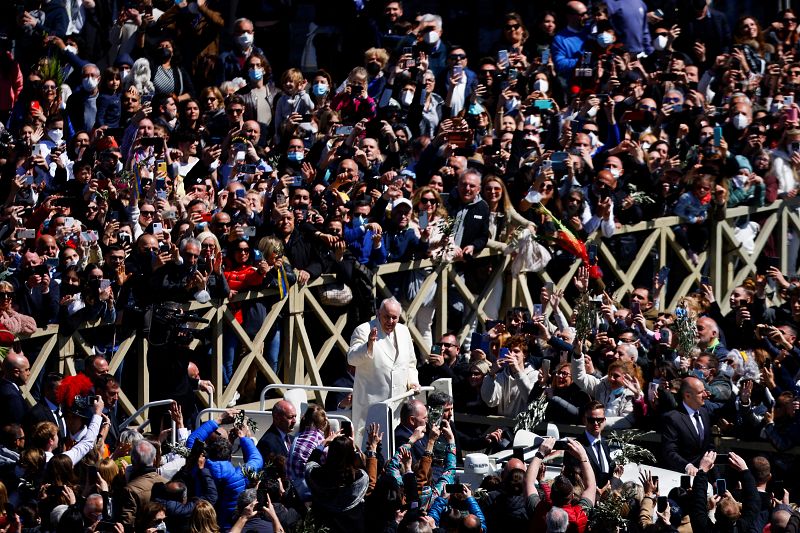 Pope Francis leads Palm Sunday services at the Vatican