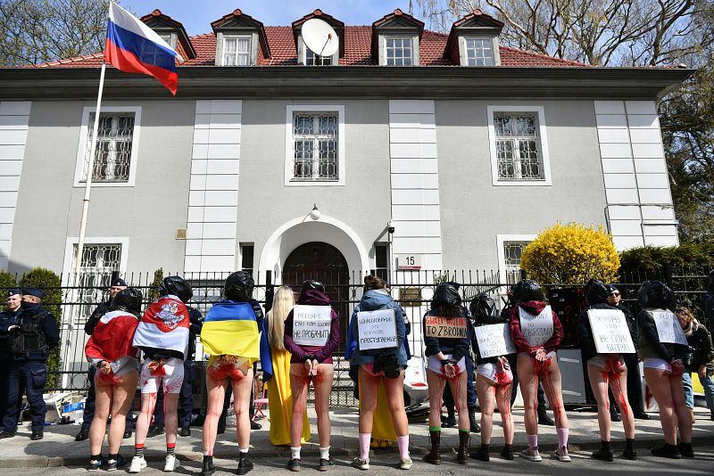 Protesta frente al Consulado de la Federación Rusa en Gdansk