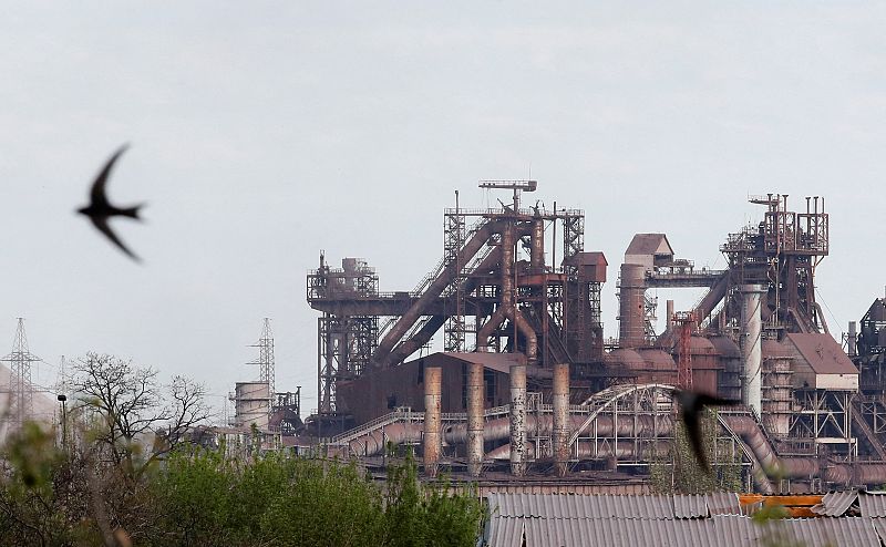 Imagen de la planta de Azovstal Iron and Steel Works durante el conflicto entre Ucrania y Rusia en la ciudad portuaria del sur de Mariúpol.