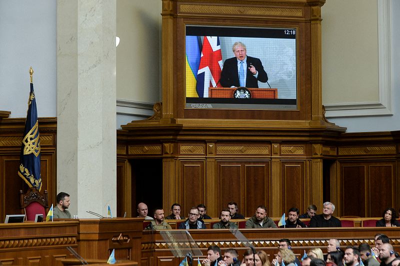 Boris Johnson se dirige a la Rada Suprema de Ucrania