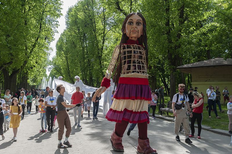 Campo de refugiados en Lviv