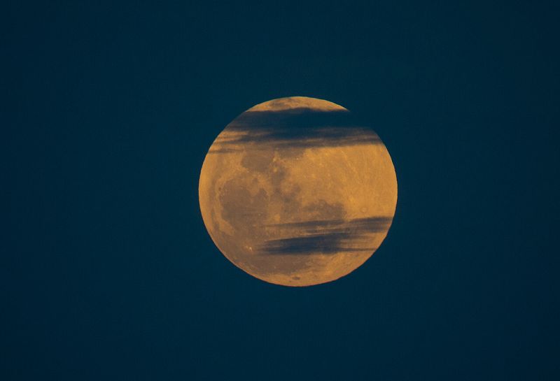 Fotografía de la luna durante el eclipse.