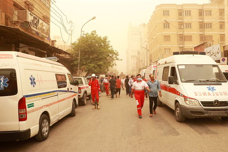 El derrumbe del edificio se ha producido durante una tormenta de arena