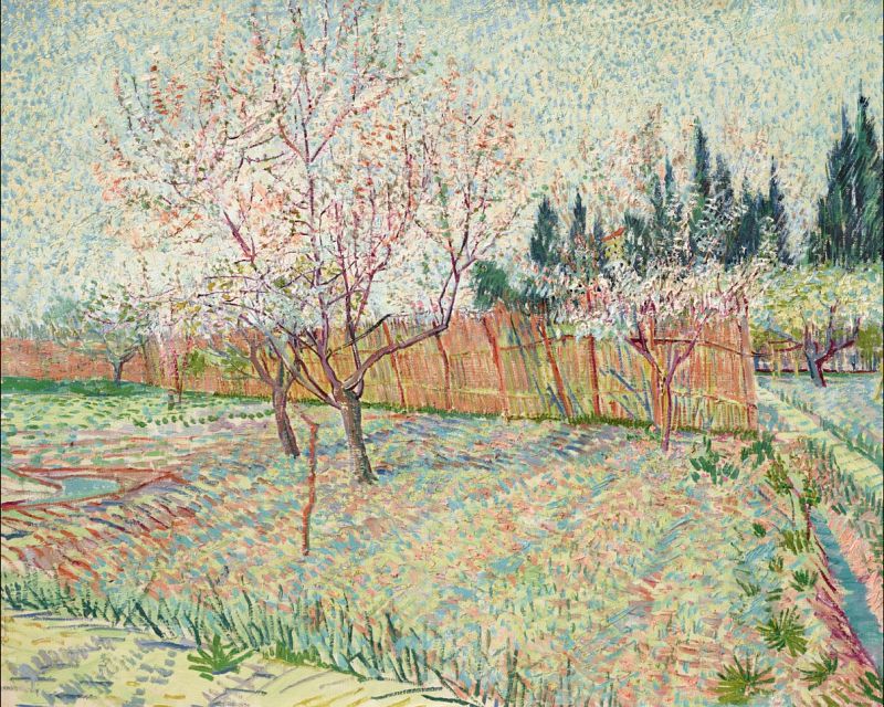 'Huerto con cipreses' de Van Gogh