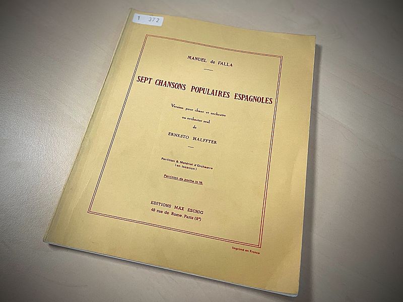 'Siete canciones populares españolas' de Manuel de Falla, versión de Ernesto Halffter.