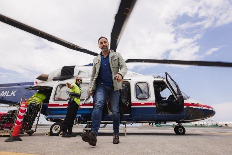 El presidente de Vox, Santiago Abascal, a su llegada a Ceuta.