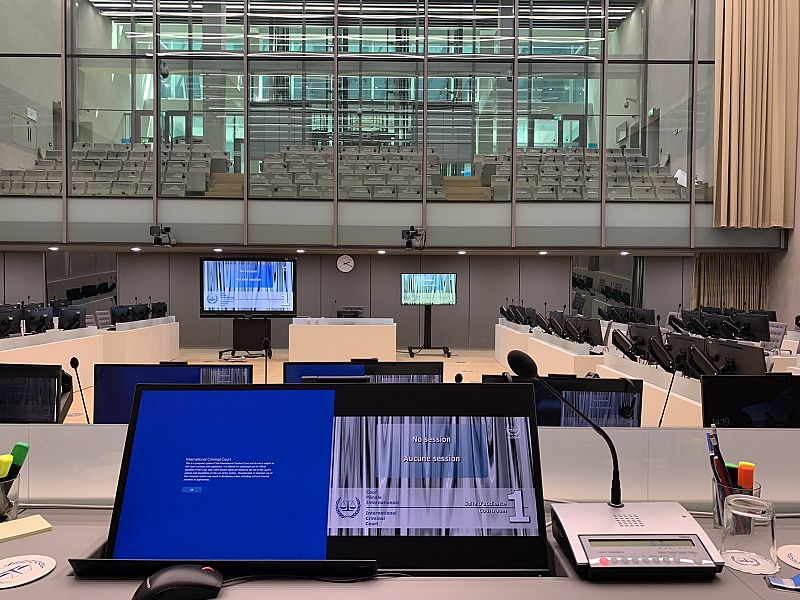 Sala de audiencias del Tribunal Penal Internacional