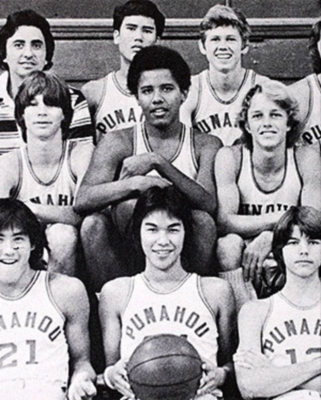 Barack Obama, en su época del instituto.