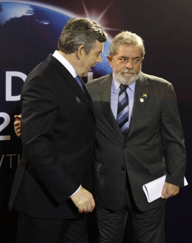 El presidente brasileño Lula Da Silva llega al centro ExCel