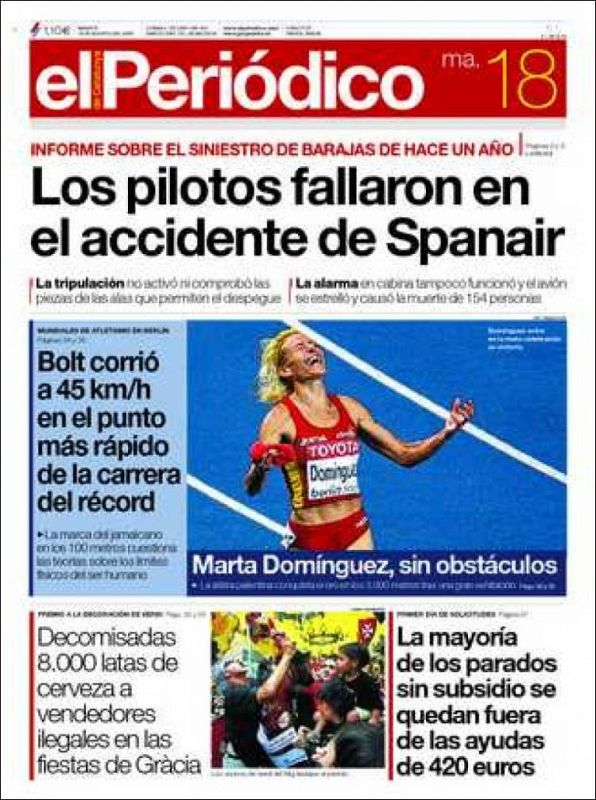En el Periódico, Marta Domínguez al finalizar su carrera con cara de emoción tras conocer su victoria en los 3000.