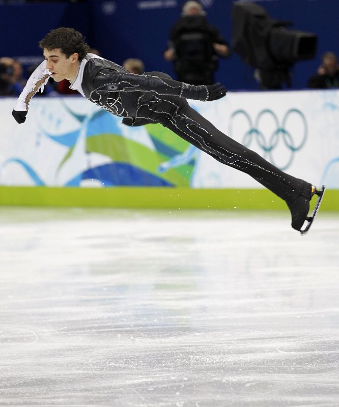 Fernandez of Spain performs during the men's figure skating short programme at the Vancouver 2010 Winter Olympics