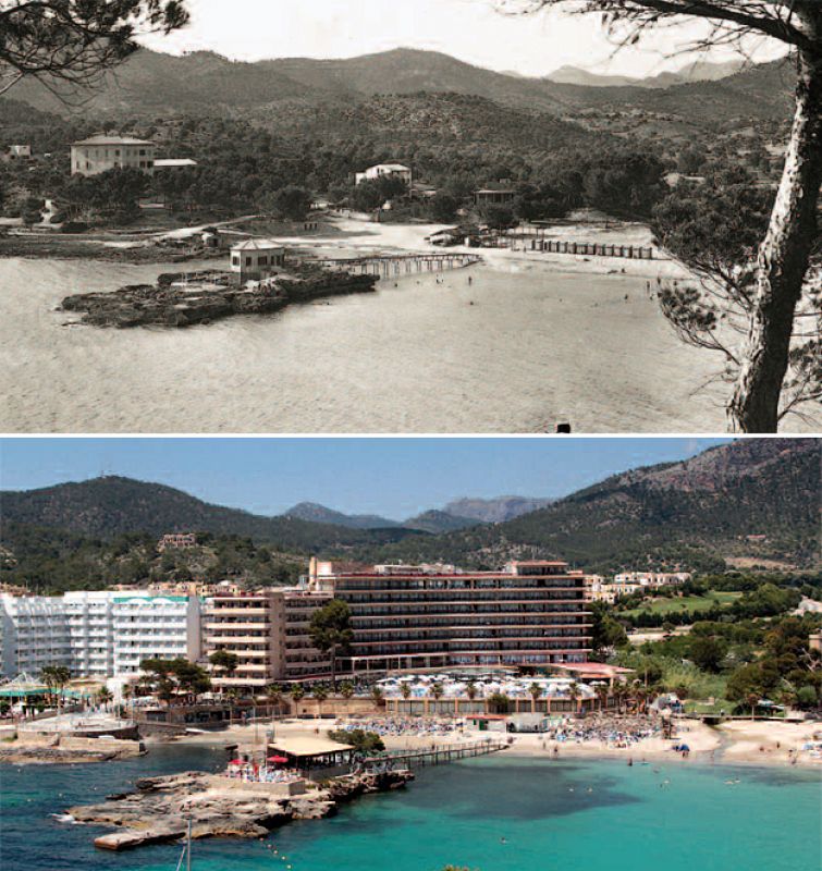 Las costas de Baleares también han sufrido la degradación, como la de Andratx, en Mallorca.