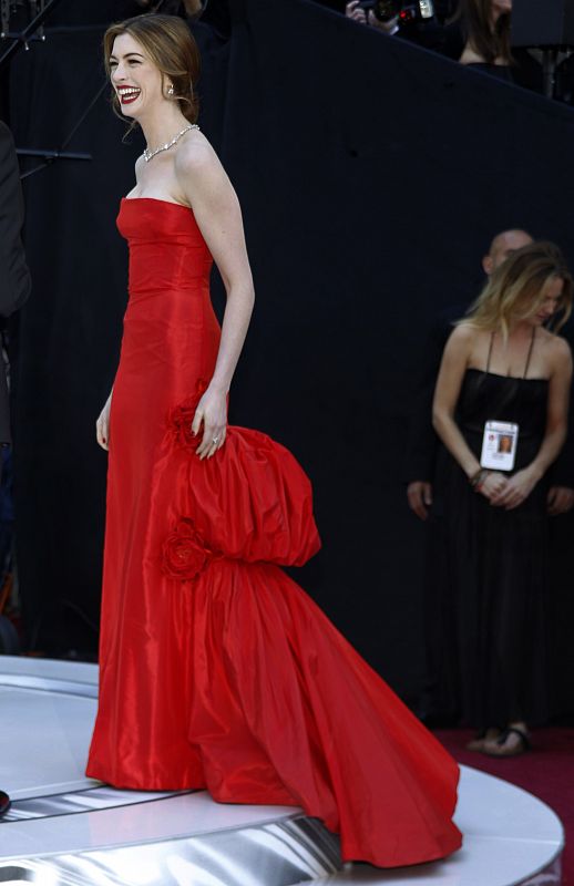 Co-host Anne Hathaway is pictured as she arrives at the 83rd Academy Awards in Hollywood California