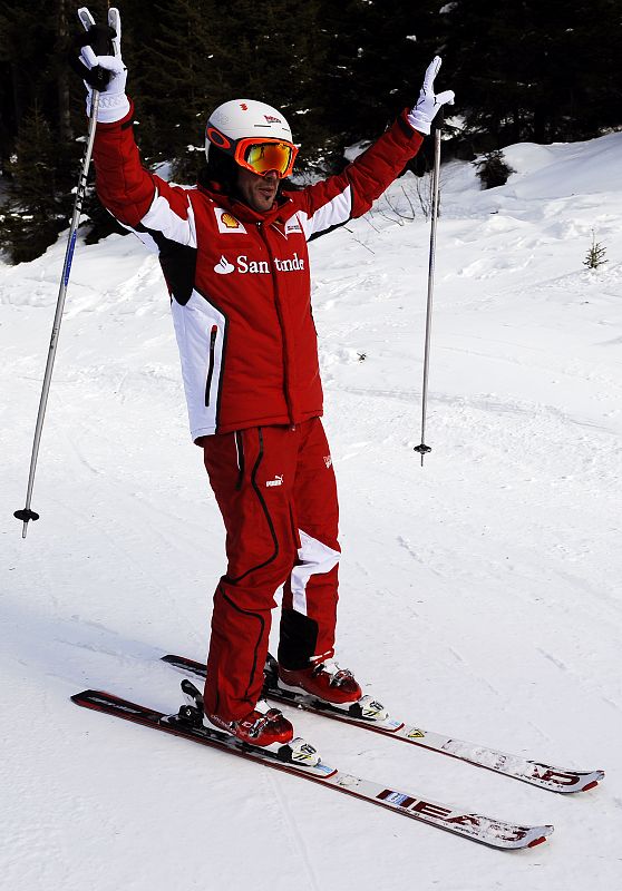 Fernando Alonso en la nieve