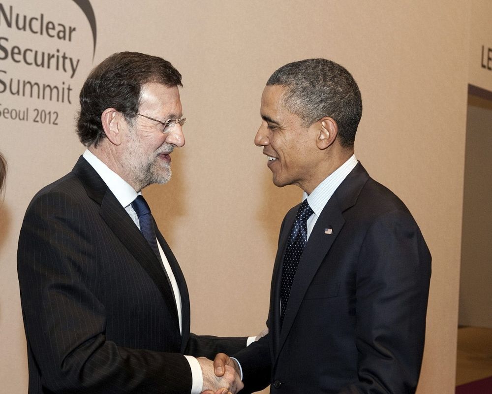 MARIANO RAJOY SALUDA AL PRESIDENTE ESTADOUNIDENSE, BARACK OBAMA