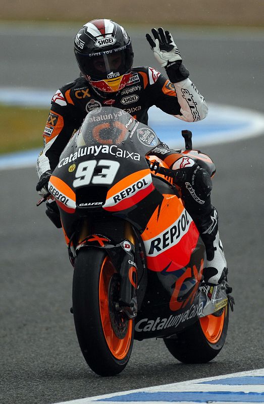 Marc Márquez ha sido segundo en Jerez, y sigue como flamante líder de la categoría intermedia.