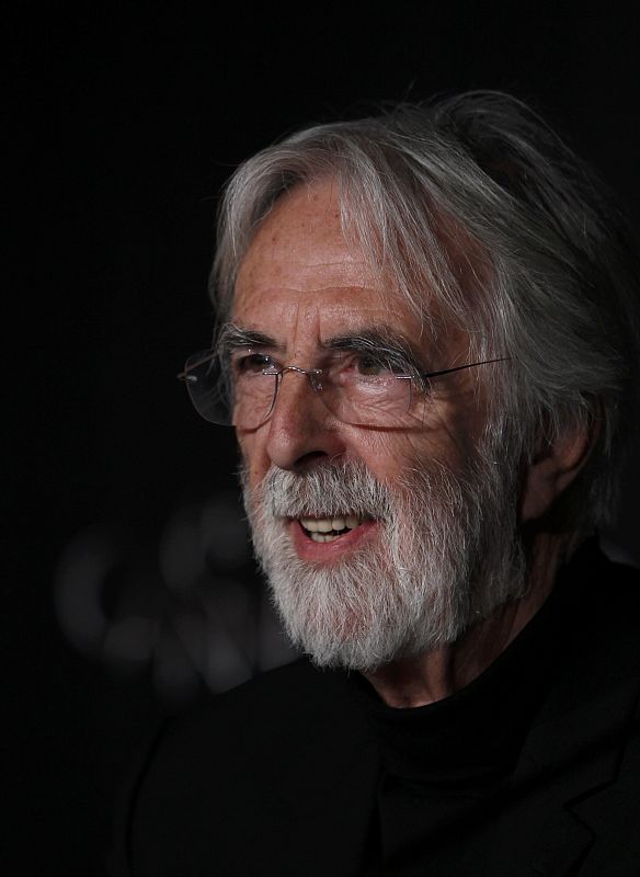 Director Haneke attends a news conference at the 65th Cannes Film Festival