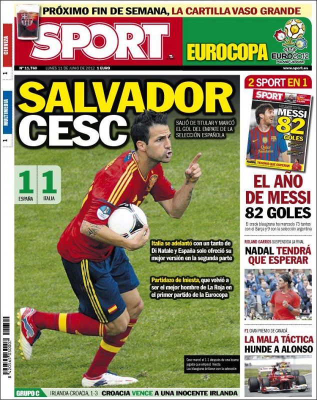 "Cesc salvador", titula el diario Sport