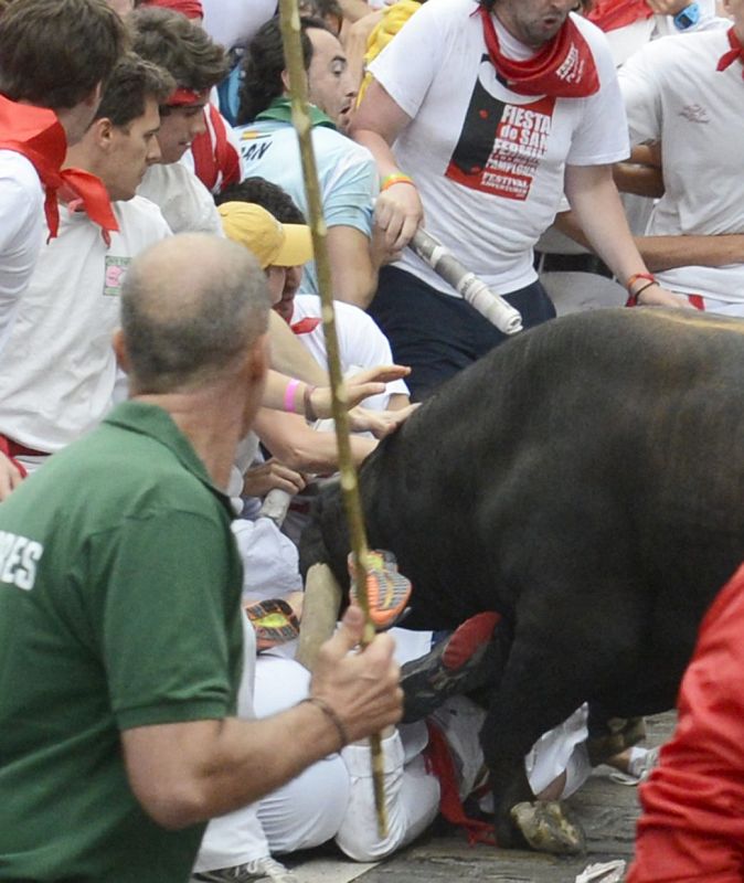 El toro de la ganadería gaditana de Cebada Gago ha convertido en peligroso el encierro