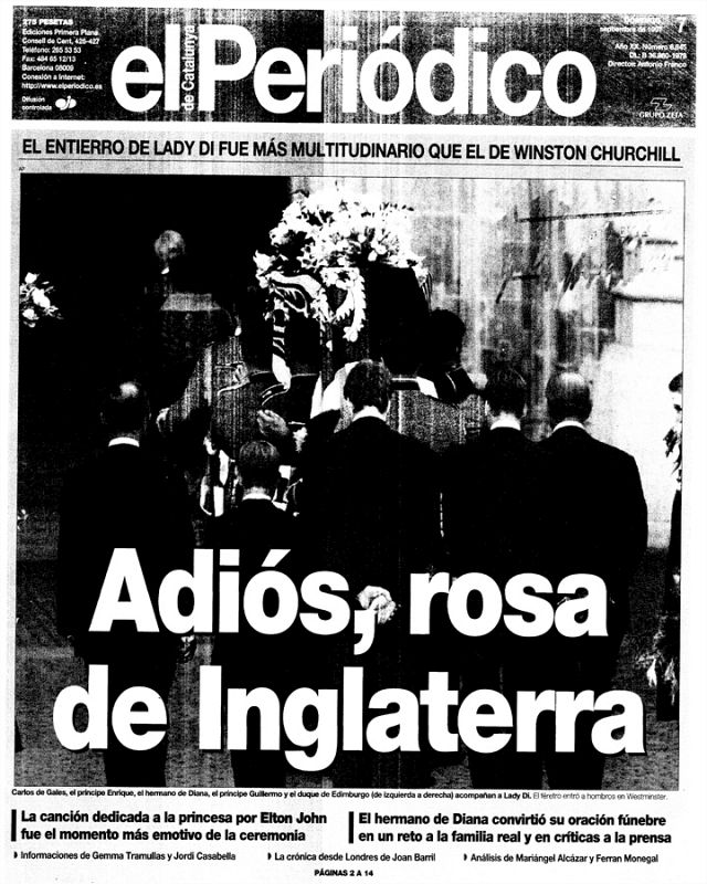 Portada de 'El Periódico de Catalunya' . Domingo 7 de septiembre 1997