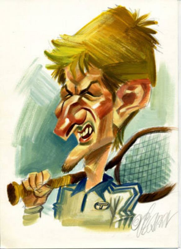 Caricatura de uno de los mejores tenistas, Ferrero.