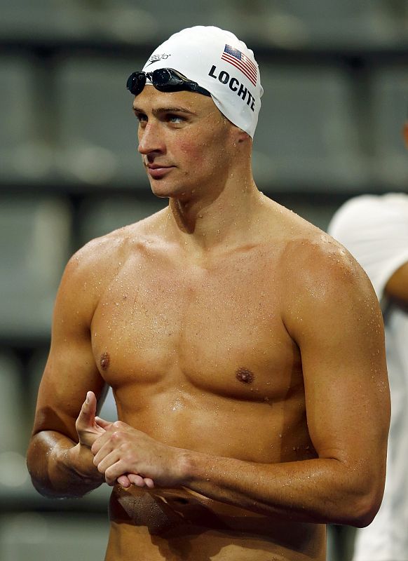 Ryan Lochte durante los entrenamientos previos a las series clasificatorias del Mundial de Natación Barcelona 2013.