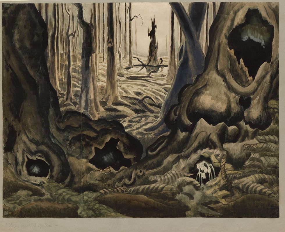 'The First Hepaticas' (1917-18). Charles Burchfield.