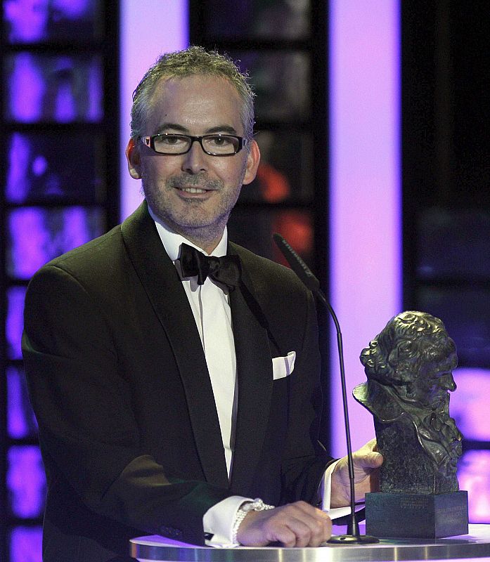 El realizador Pedro Solis García agradece el Goya a Mejor cortometraje de animación, por su trabajo 'Cuerdas'.