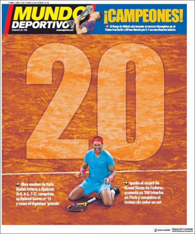 Rafa Nadal en Mundo Deportivo