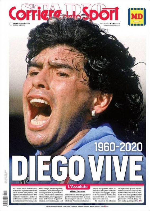 Para el diario italiano Il Corriere dello sport, 'Diego vive'.