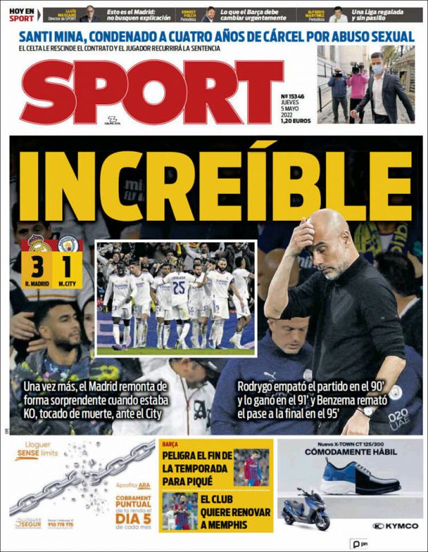 El diario deportivo Sport lo tiene claro, fue "increíble".