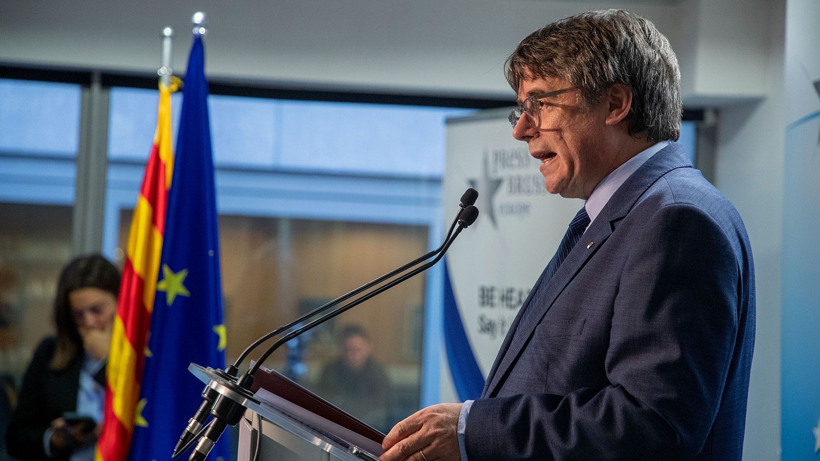 El expresidente de la Generalitat y eurodiputado de Junts, Carles Puigdemont