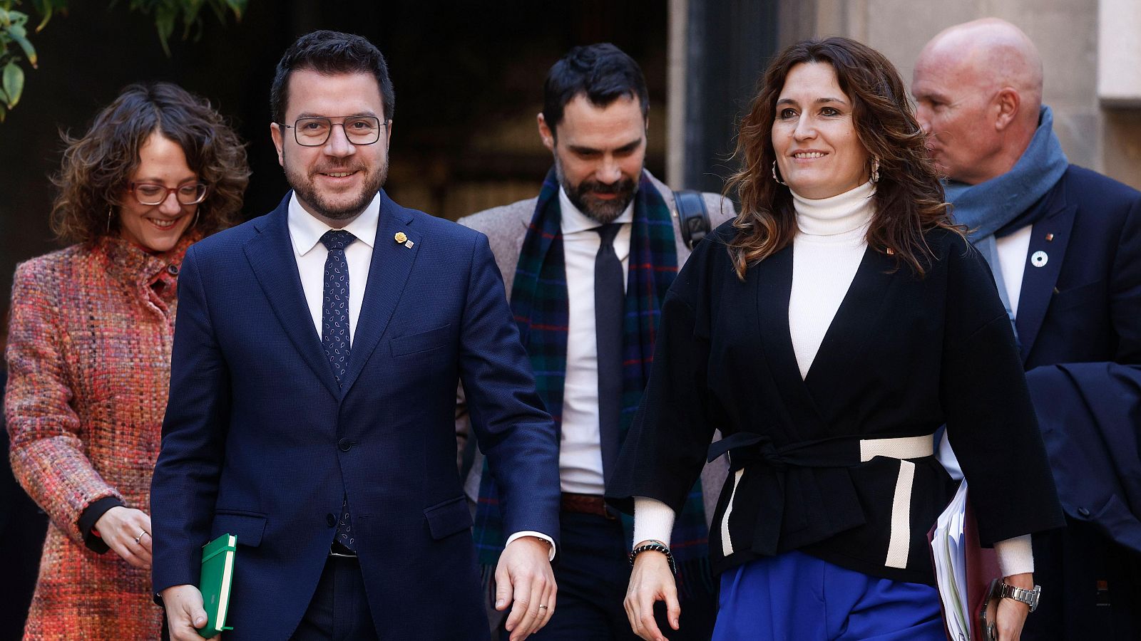 Pere Aragonès, acompanyat de la nova vicepresidenta del Govern, Laura Vilagrà