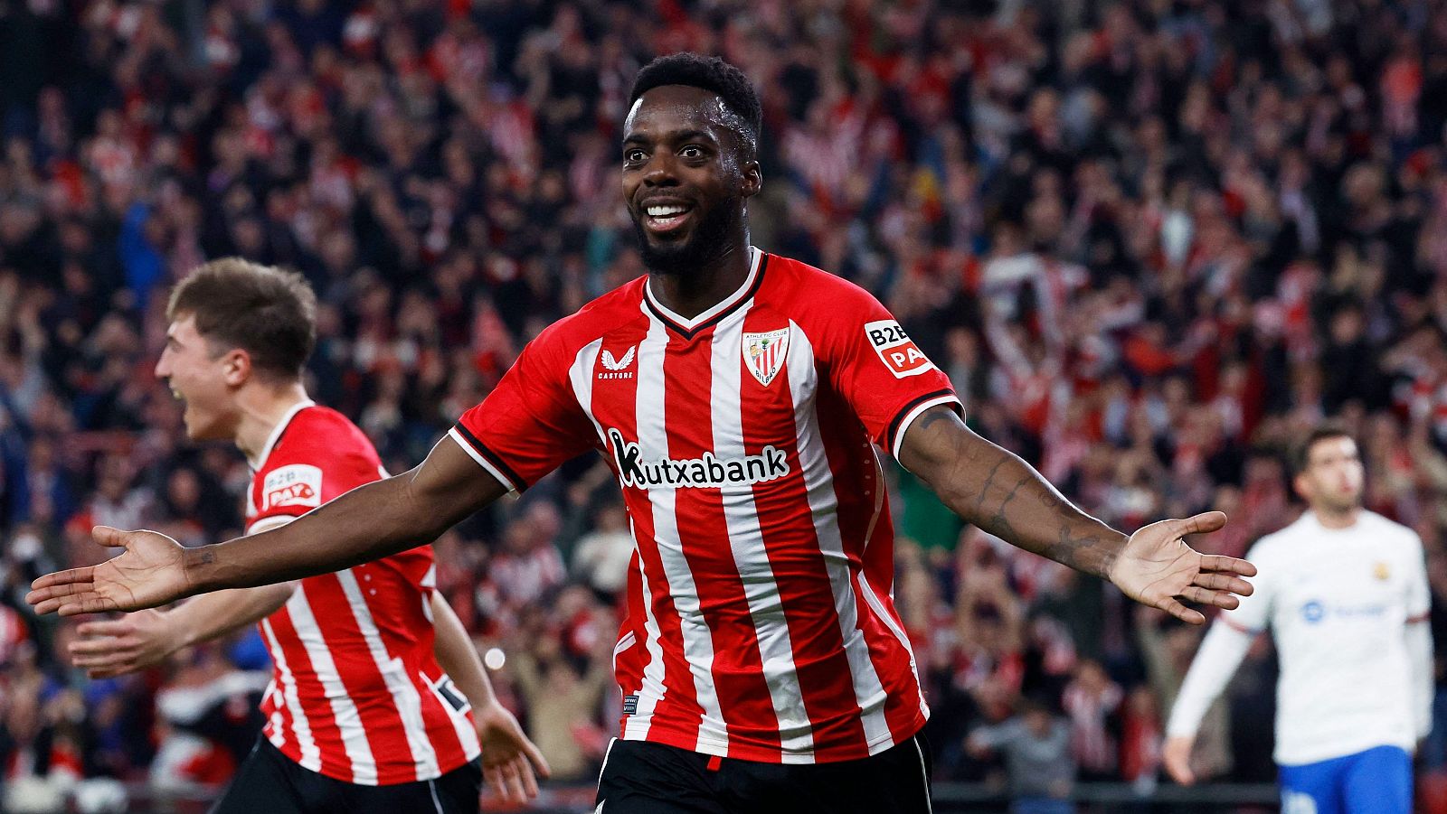 Iñaki Williams celebra su gol ante el FC Barcelona que daba el pase al Athletic a semifinales de Copa del Rey