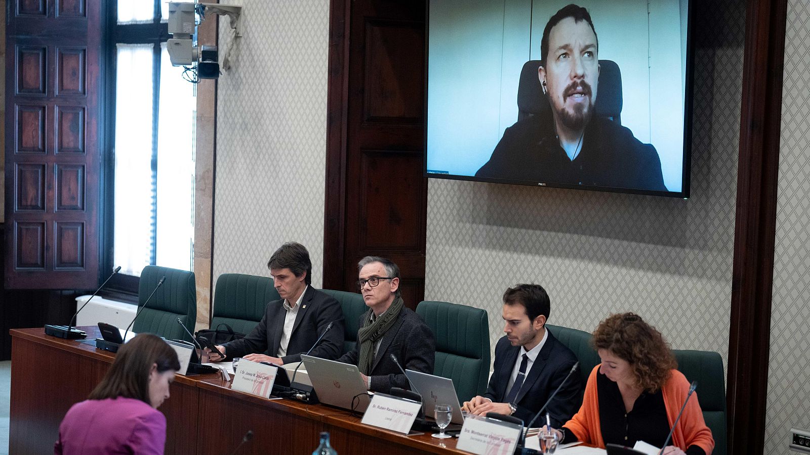 El exvicepresidente Pablo Iglesias en la Comisión de investigación sobre el espionaje con Pegasus