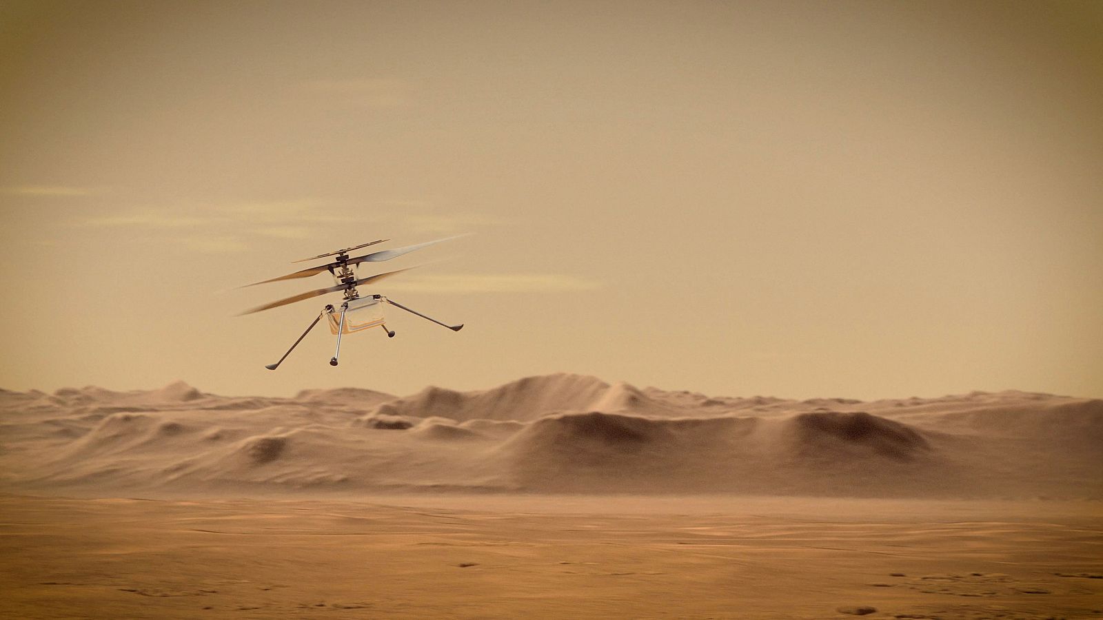 El helicóptero Ingenuity Mars sobrevuela Marte