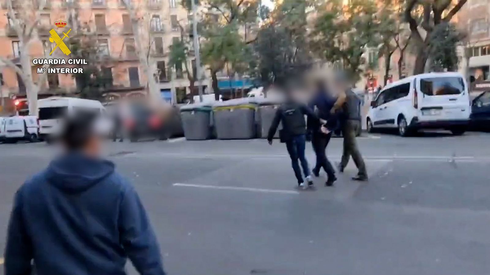 Momento de la detención del presunto yihadista en Barcelona