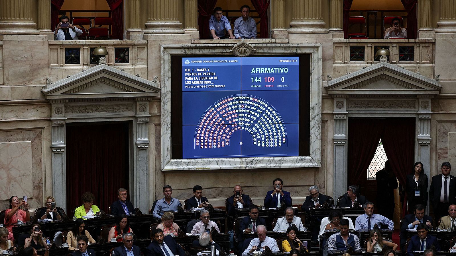 La Asamblea argentina aprueba la 'Ley ómnibus' de Javier Milei