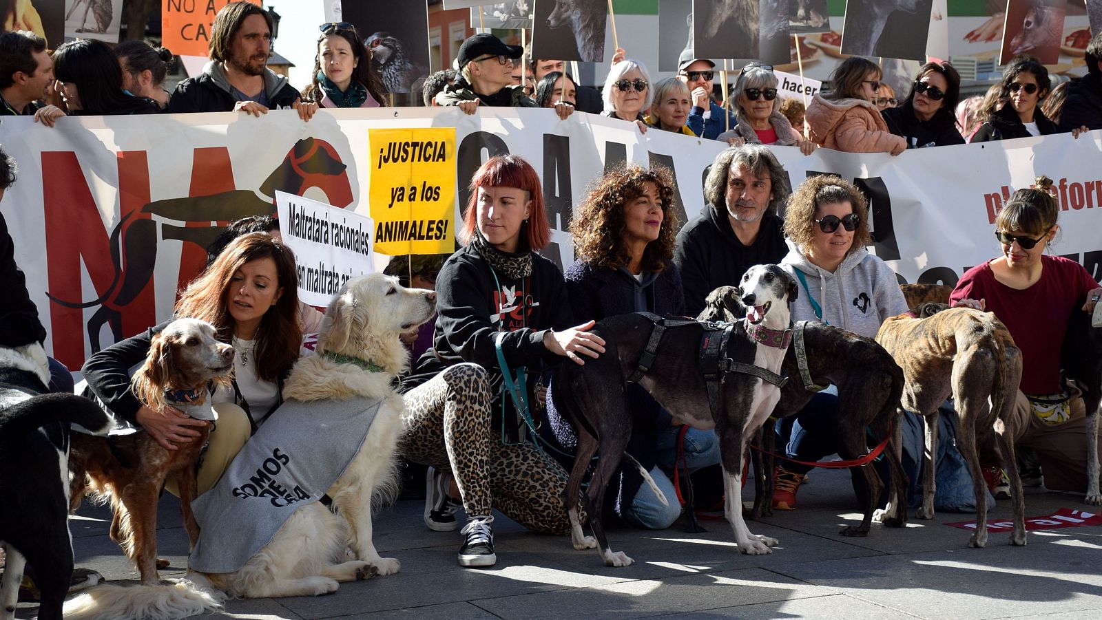 Manifestación en Madrid contra la caza con perros