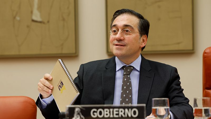 Albares durante la comparecencia de este lunes