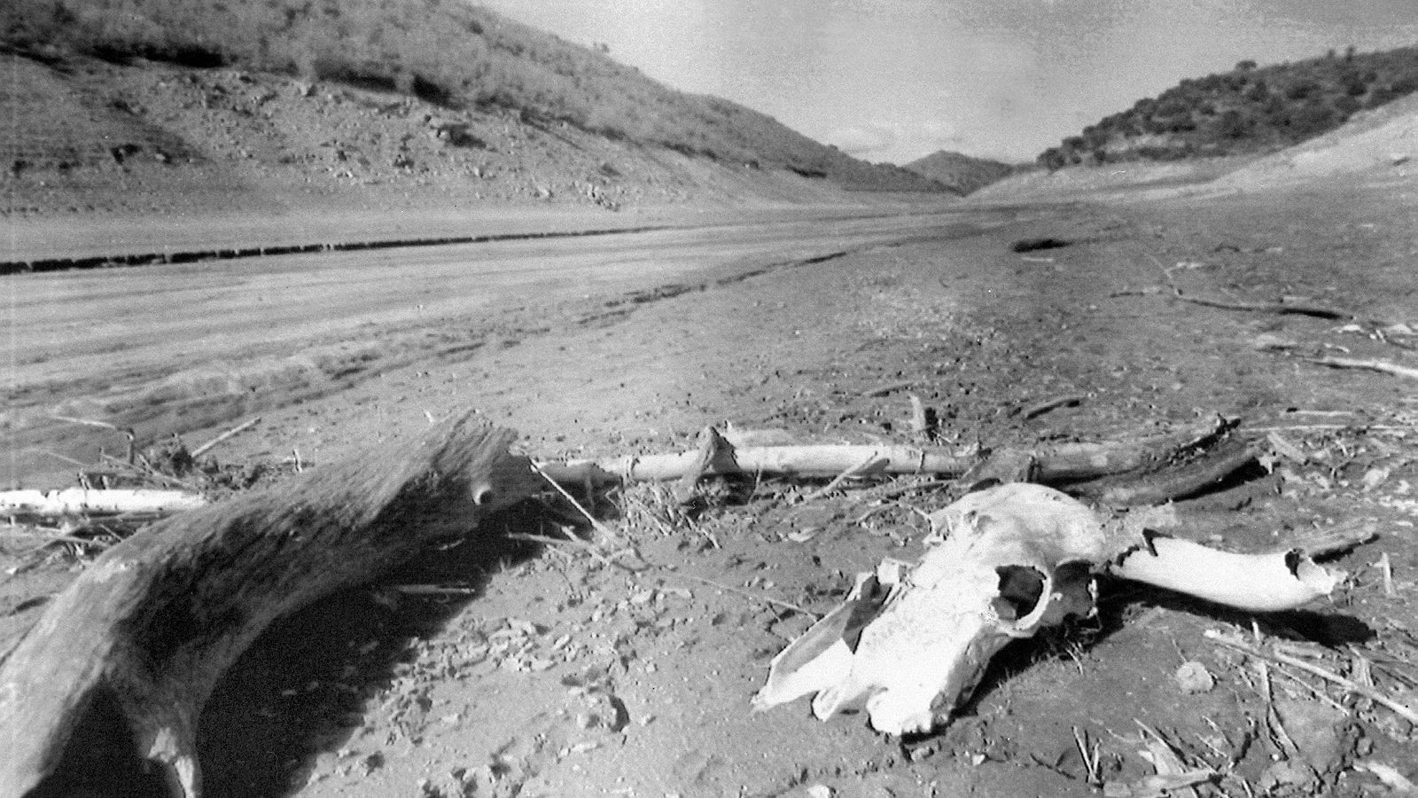 Pantano de La Minilla, que abastece a Sevilla, prácticamente seco en 1992